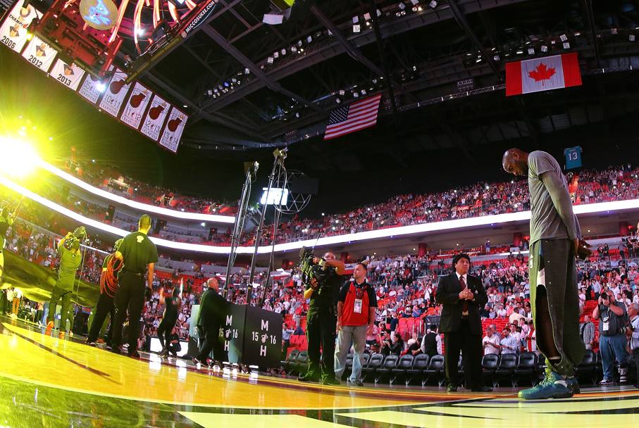 Kevin Garnett dei Minnesota Timberwolves prima dell’incontro con Miami Hea (Getty Images)